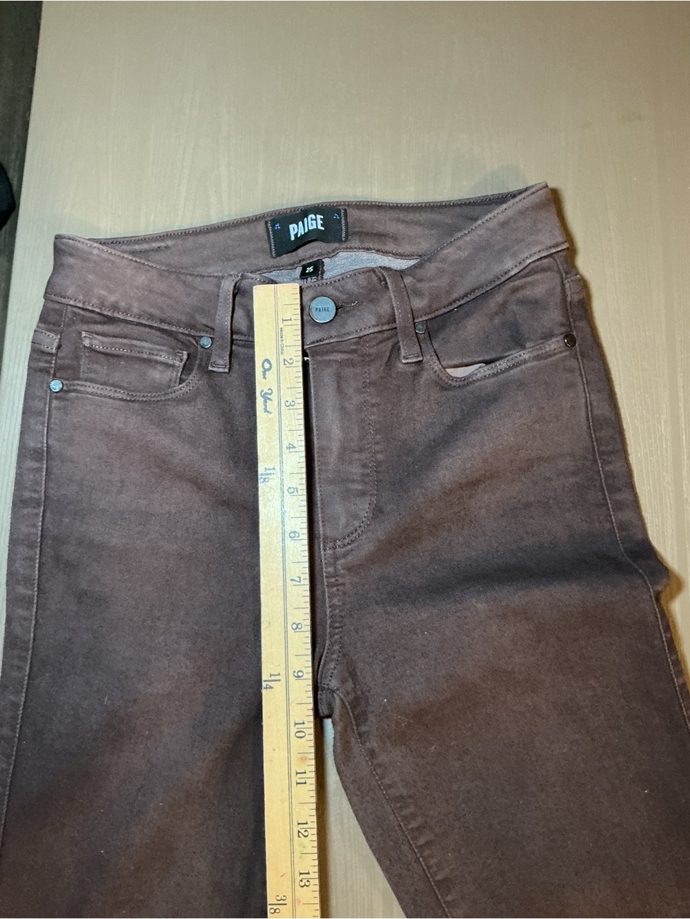 PAIGE Women's Brown Skinny Jeans - Picture 5 of 9